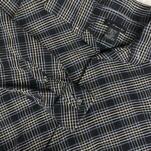 J. Ferrar VTG Shirt Mens LT 16-16.5 Geometric  Black Tan‎ Retro Cotton